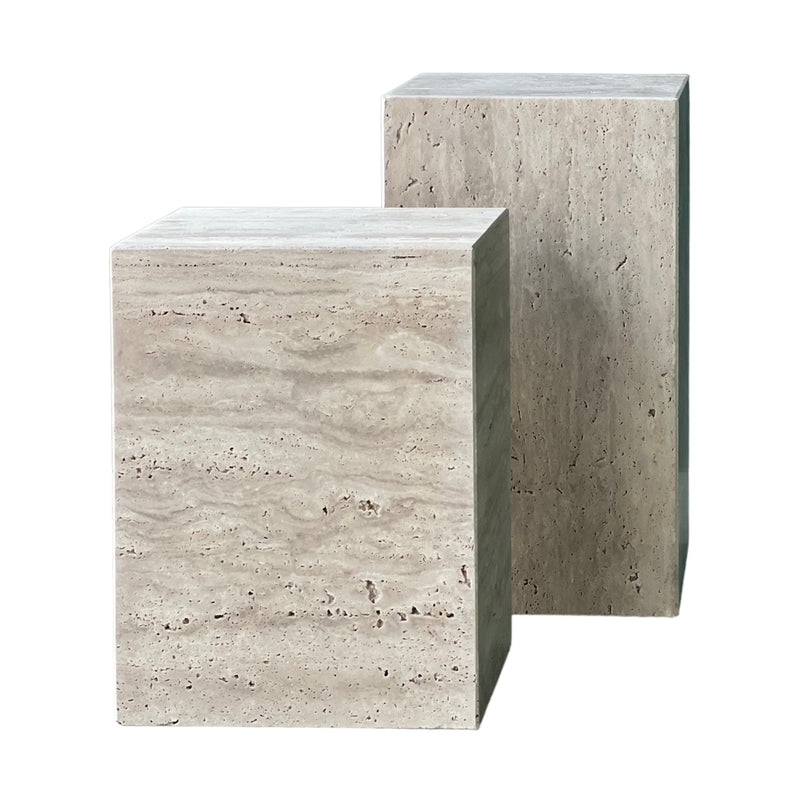 Cave Travertine Double Coffee Table