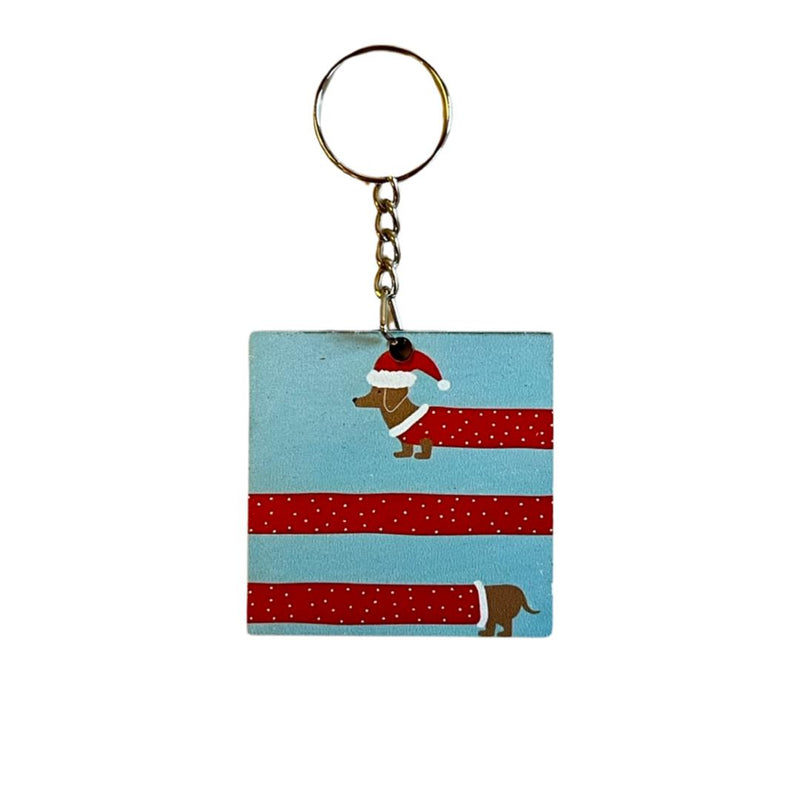 Christmas Dachshund Dog Keychain / Tree Ornament
