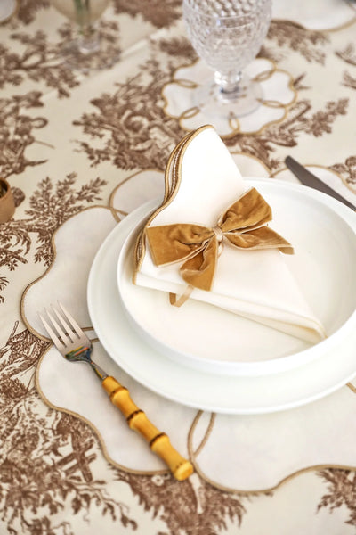 Gold Camellia Napkin 2 Pieces