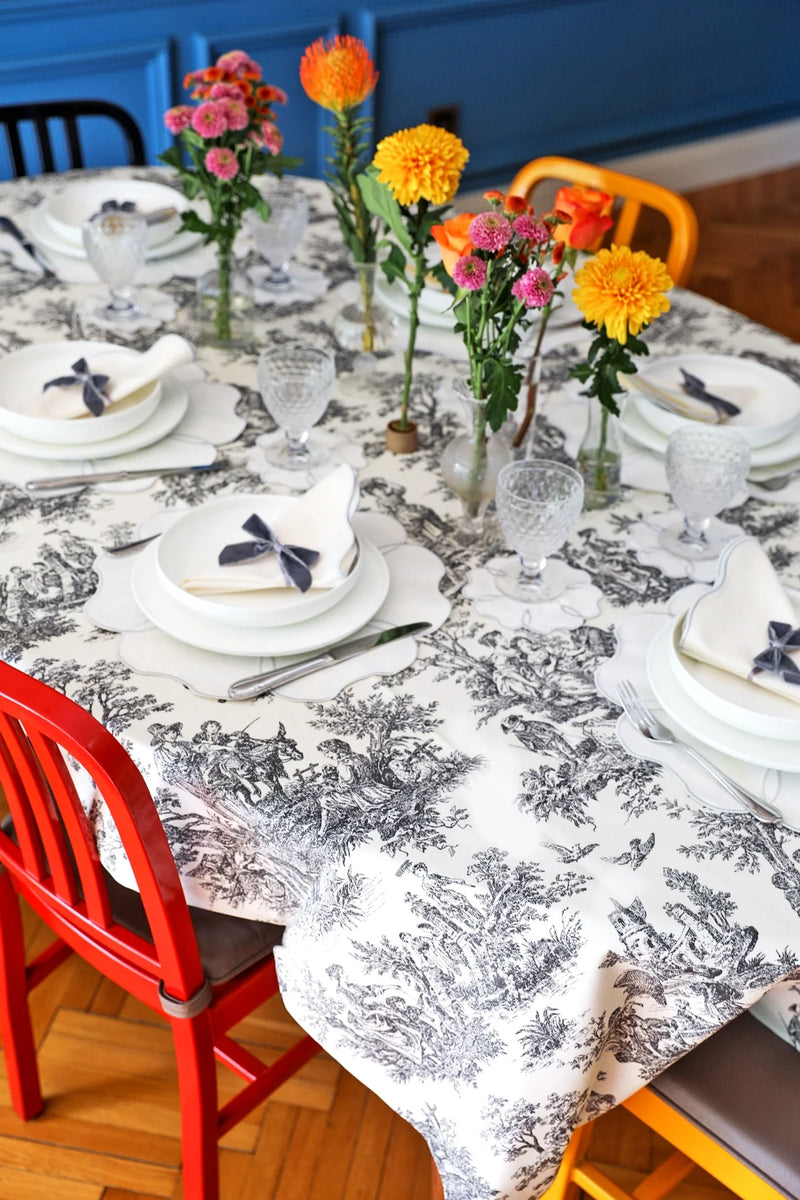 Ebony Toile - Black Tablecloth