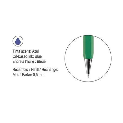 Miquelrius Parlak Metal Tükenmez Kalem Mavi/Yeşil