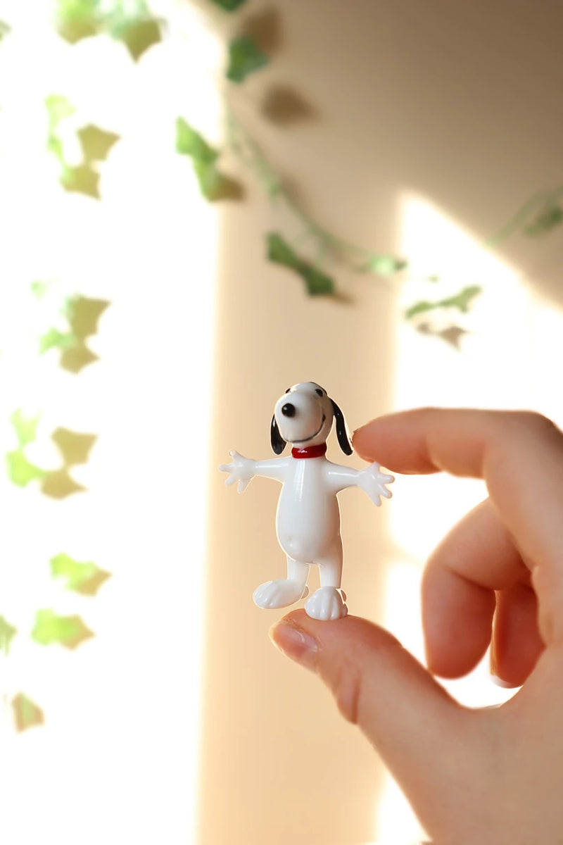 Snoopy Köpek Minyatür El Yapımı Cam Figür