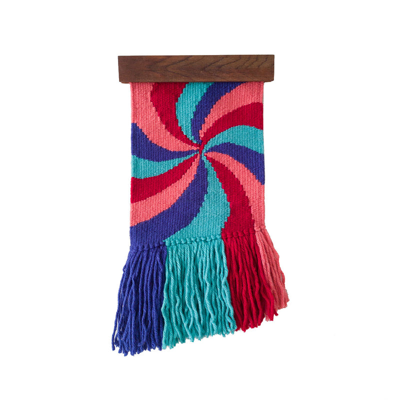 Spiral Red Hand Woven Wall Decor