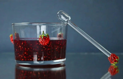 Raspberry Glass Figured Jam Bowl