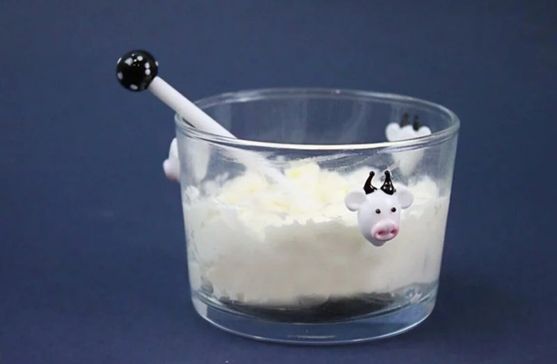 Cow Glass Figure Cream Bowl