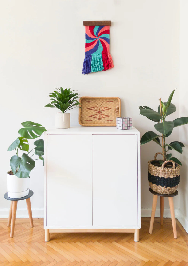 Spiral Red Hand Woven Wall Decor