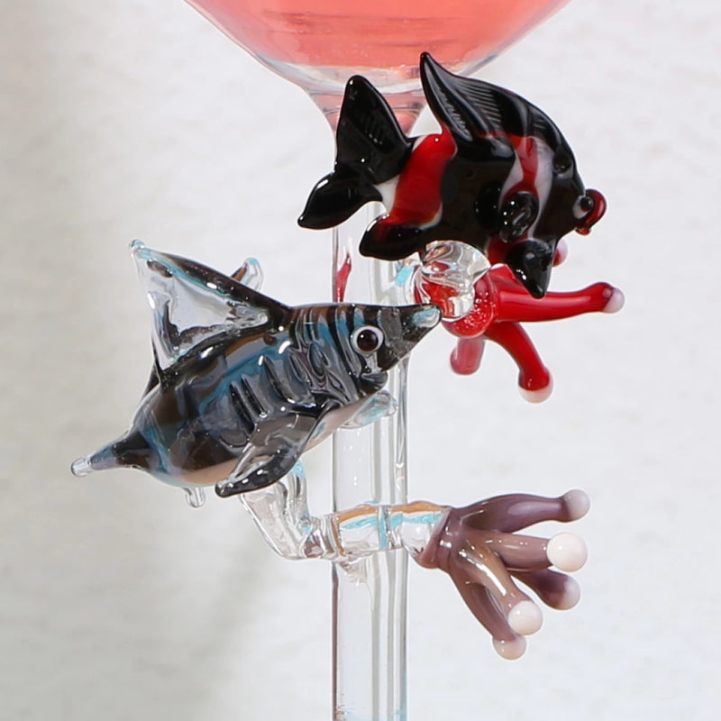 Grey Shark Themed Wine Glass