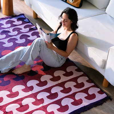 Mushroom Pink Çift Taraflı Kilim