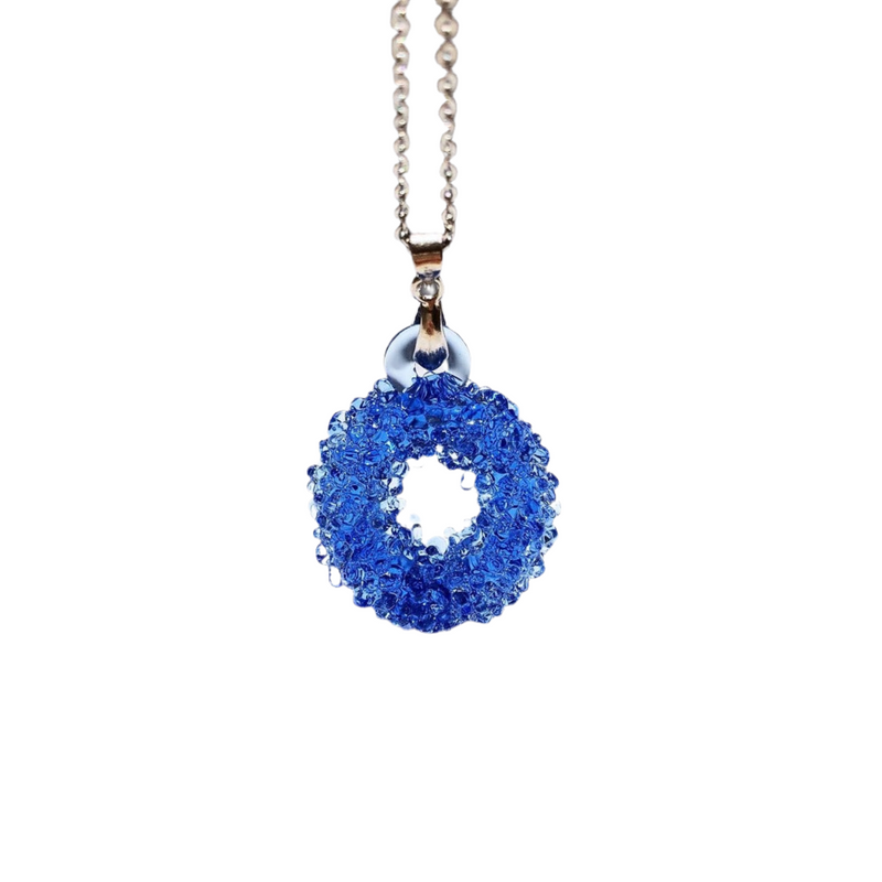 Loop Glass Necklace No: 4 Blue