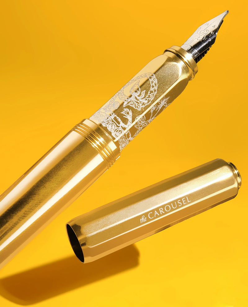 Ferris Wheel Press Aluminum Carousel Fountain Pen - Plaited Gold Tress