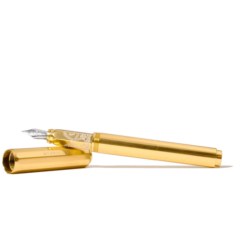 Ferris Wheel Press Aluminum Carousel Fountain Pen - Plaited Gold Tress