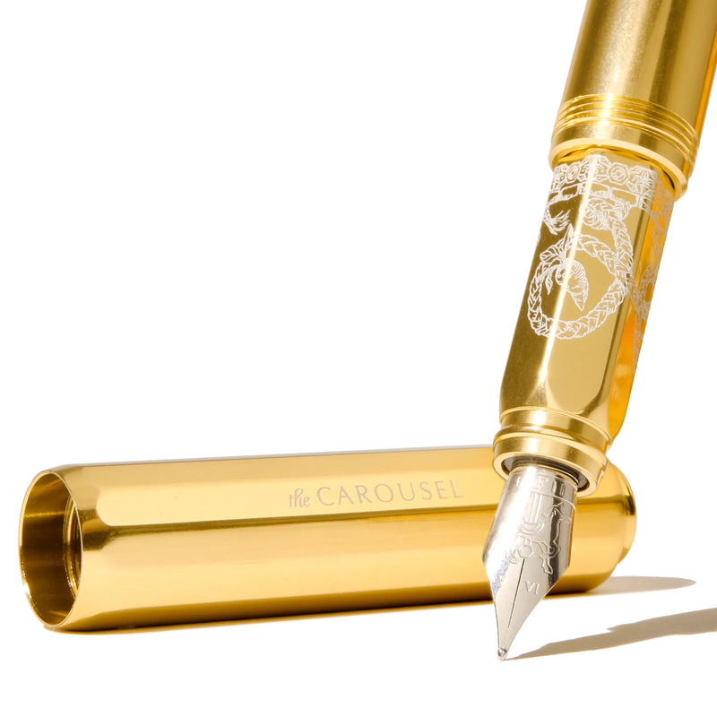 Ferris Wheel Press Aluminum Carousel Fountain Pen - Plaited Gold Tress