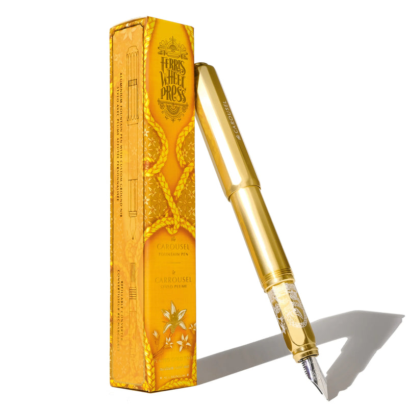 Ferris Wheel Press Aluminum Carousel Fountain Pen - Plaited Gold Tress