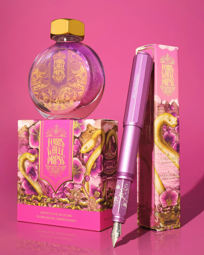 Ferris Wheel Press Fête Chinoise | Aluminum Carousel Fountain Pen - Serpentine Blooms
