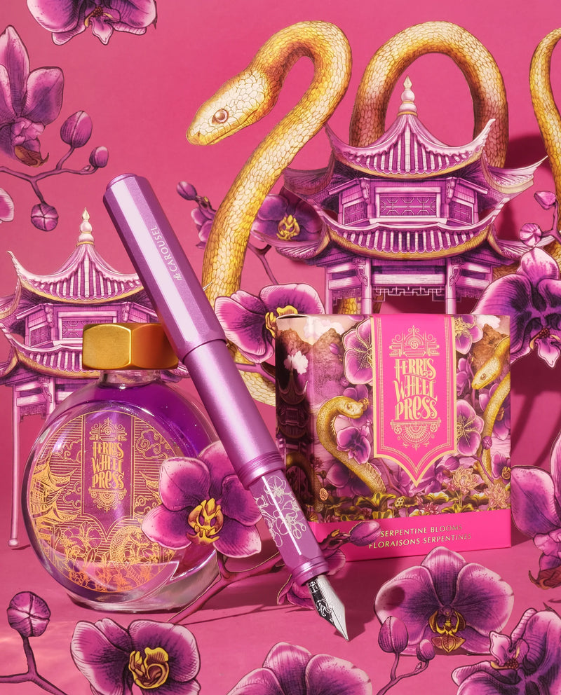 Ferris Wheel Press Fête Chinoise | Aluminum Carousel Fountain Pen - Serpentine Blooms