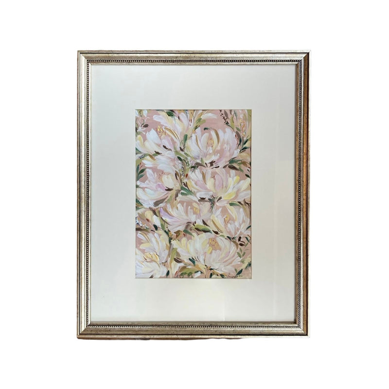 Floral Pink Flower Gouache Painting