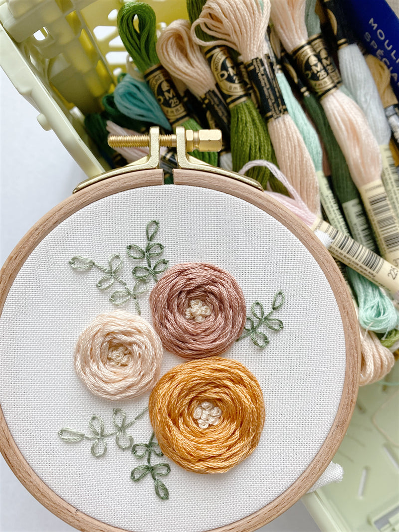 Mini Floral Embroidery Hoop Art