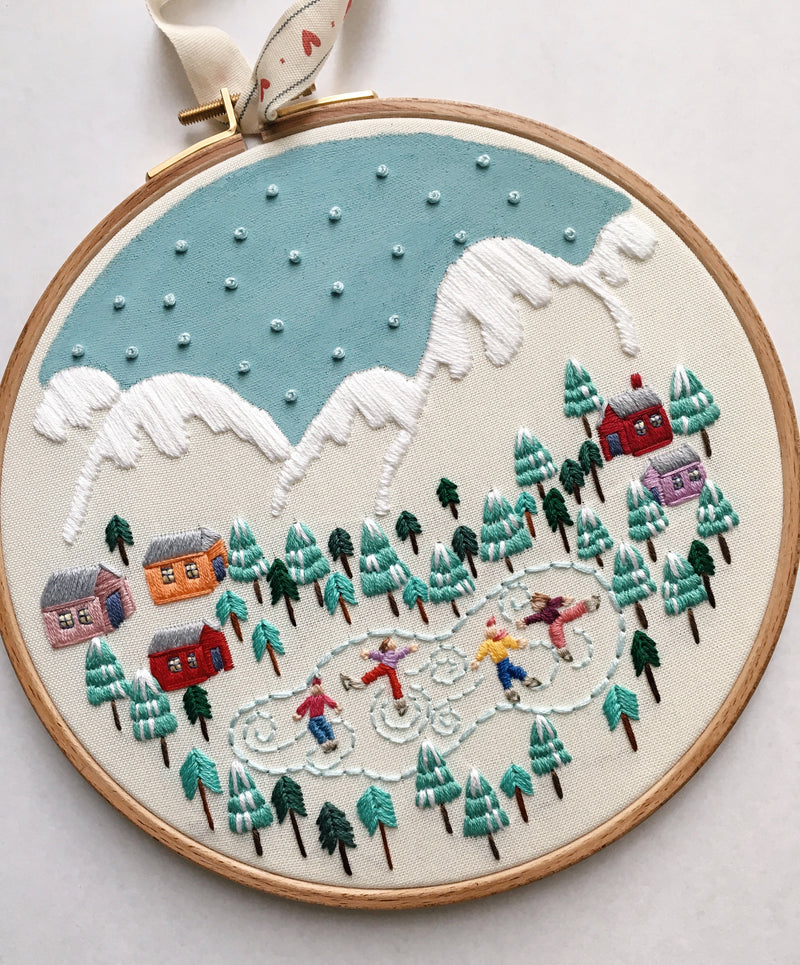 Alpine Embroidery Hoop Art