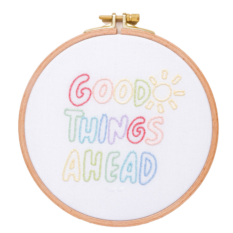 Good Things Ahead Embroidery Hoop Art