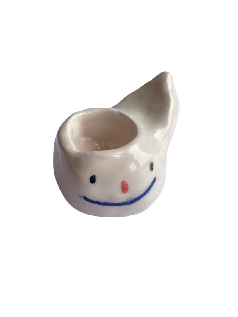 Happy Face with Handle - Candle Holder/Match Holder