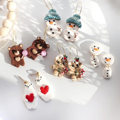 Snowman Mint Earring