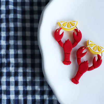 Lemon Lobster Earring