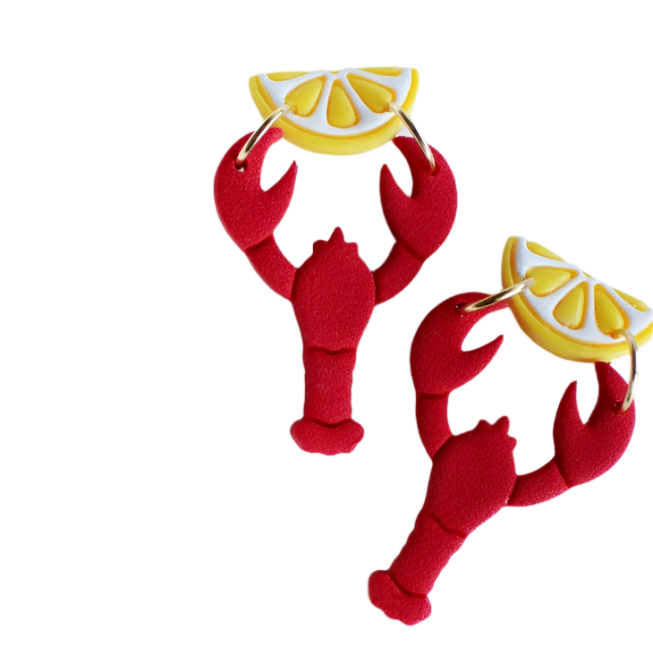 Lemon Lobster Earring