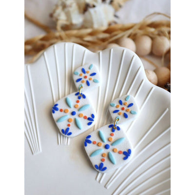 Marble Tile Earring