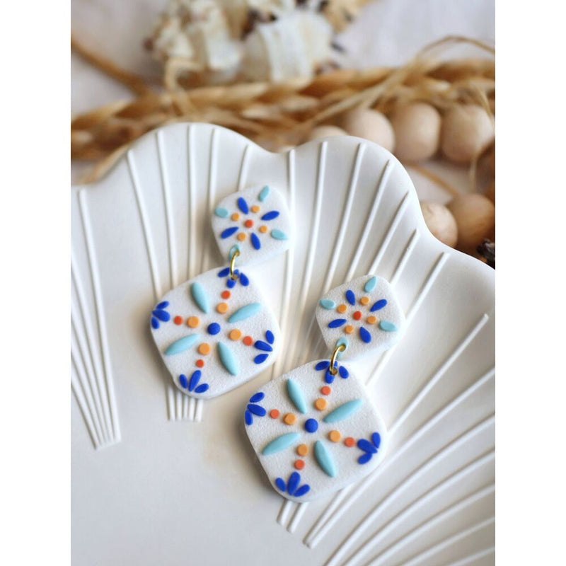 Marble Tile Earring