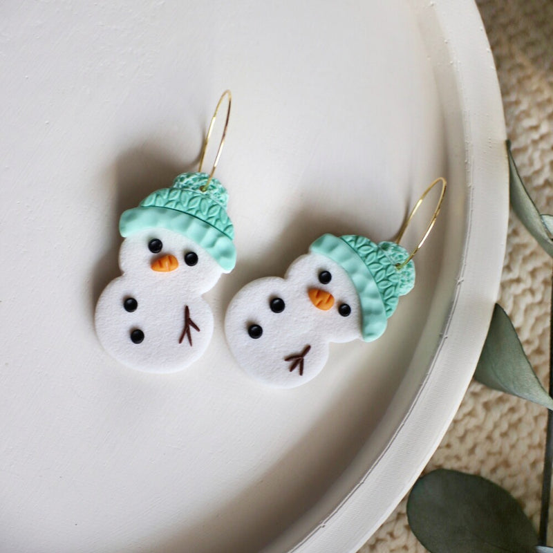 Snowman Mint Earring