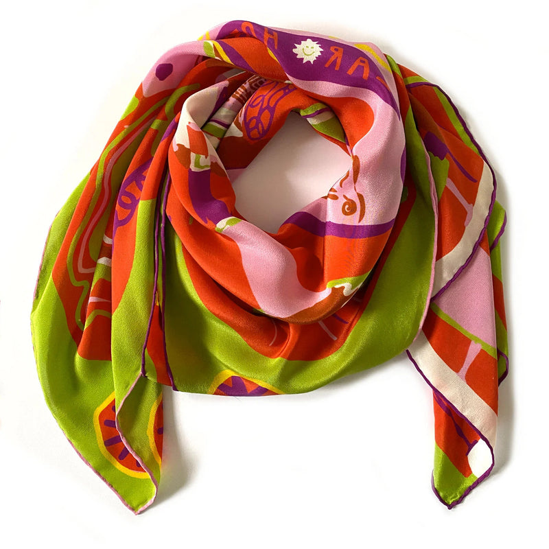 Hotel Orange Silk Scarf