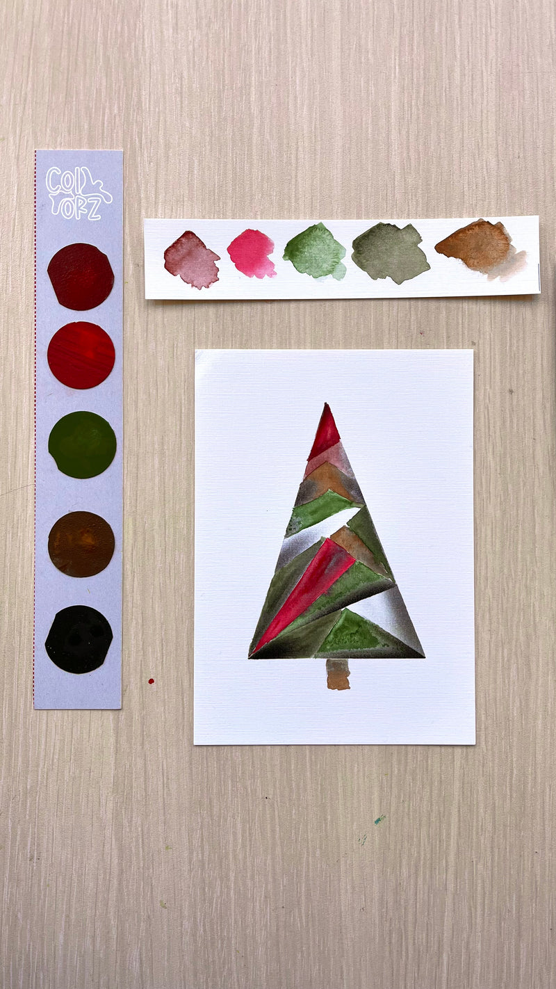 New Year Themed Postcard Painting Set - Tree