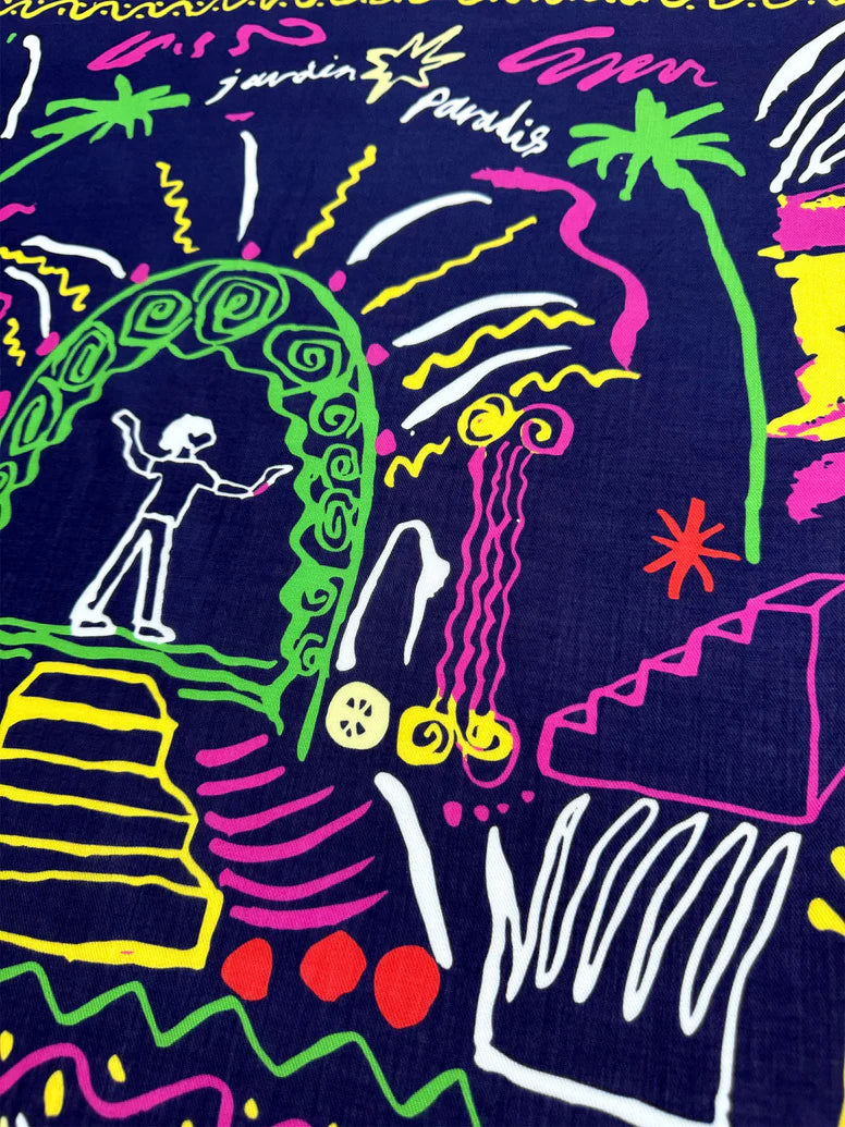Jardin Paradis Navy Scarf