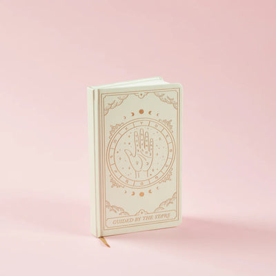 DesignWorks Ink Bookcloth Hardcover Journal Off White - Zodiac, Guided By The Stars Defter