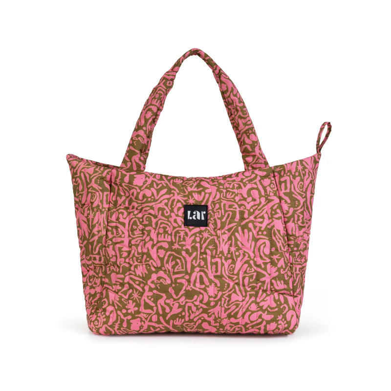 Anemone Pink Puffer Tote Bag