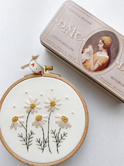 Little Daisies Embroidery Hoop Art