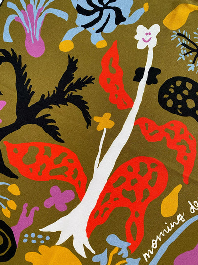 Morning Dew Khaki Silk Bandana