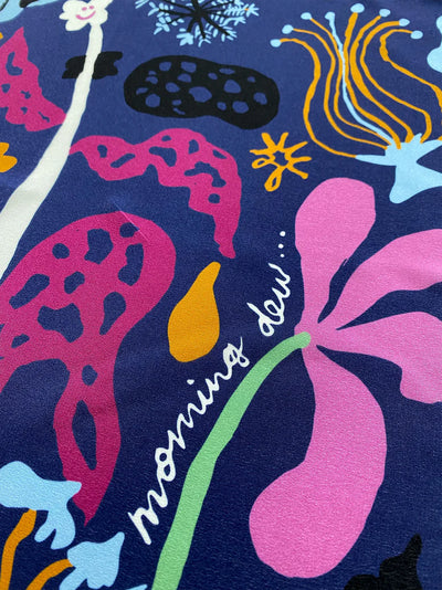 Morning Dew Navy Silk Bandana