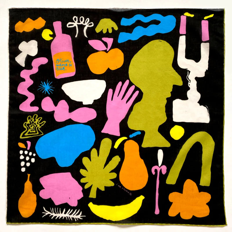 Olives And Wine Siyah Bandana
