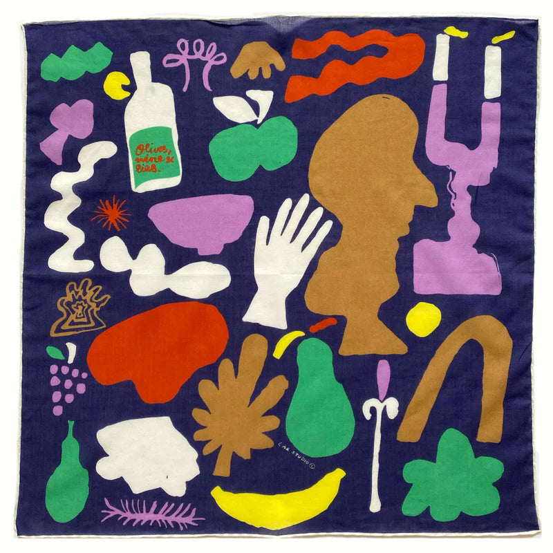 Olives And Wine Lacivert Bandana
