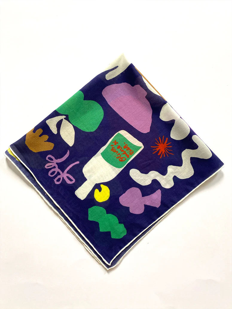 Olives And Wine Lacivert Bandana