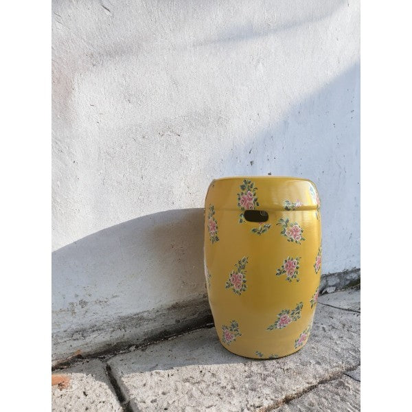 Yellow Flower Patterned Ceramic Coffee Table