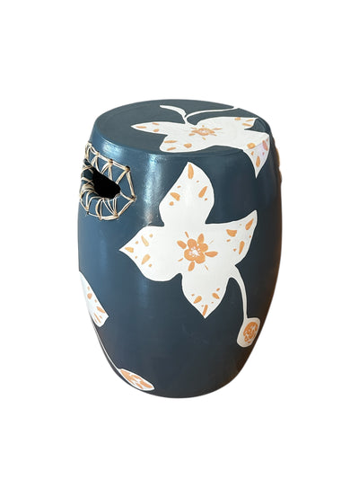 Gray Flower Detail Ceramic Coffee Table