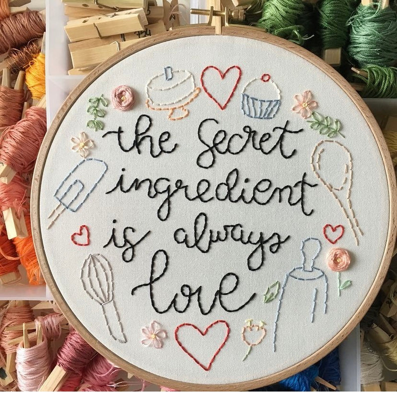 Secret Ingredient Embroidery Hoop Art