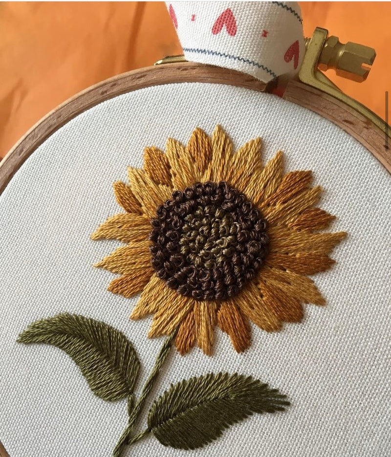 Sunflower Embroidery Hoop Art