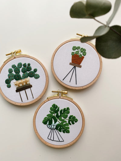 Urban Jungle Embroidery Hoop Art