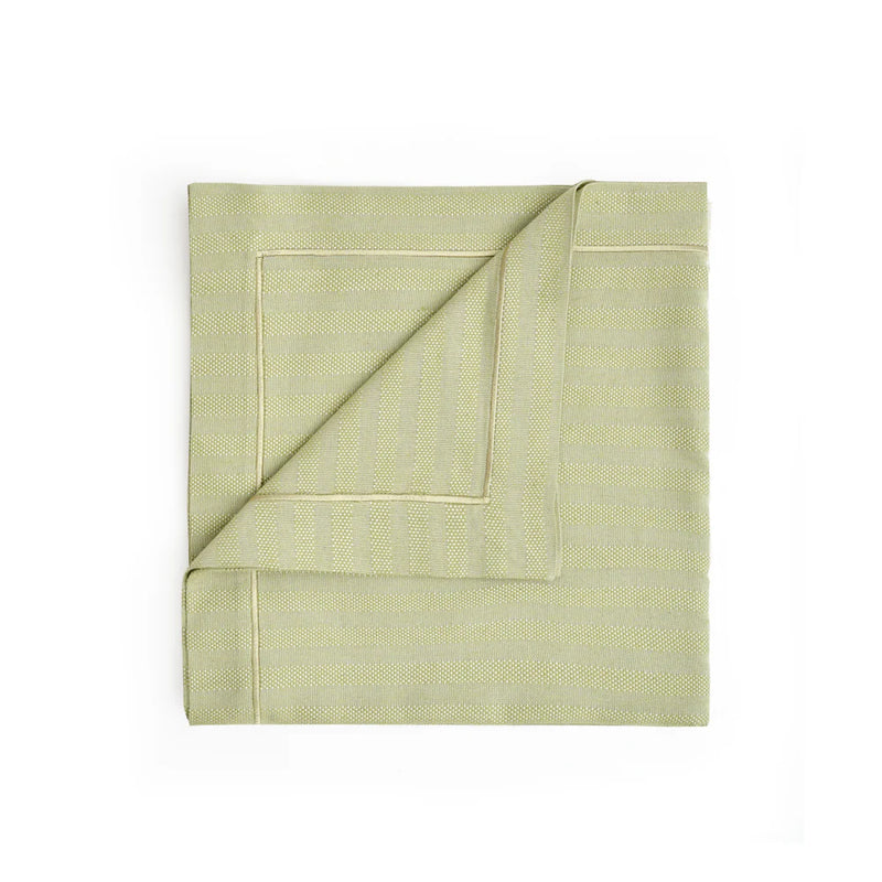 ZINNIA- Striped Green Tablecloth