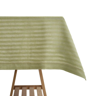 ZINNIA- Striped Green Tablecloth