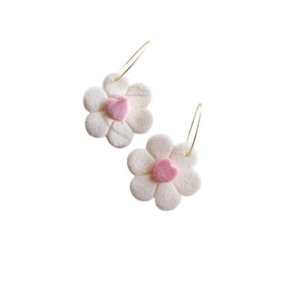 Pink Love Flower Earring