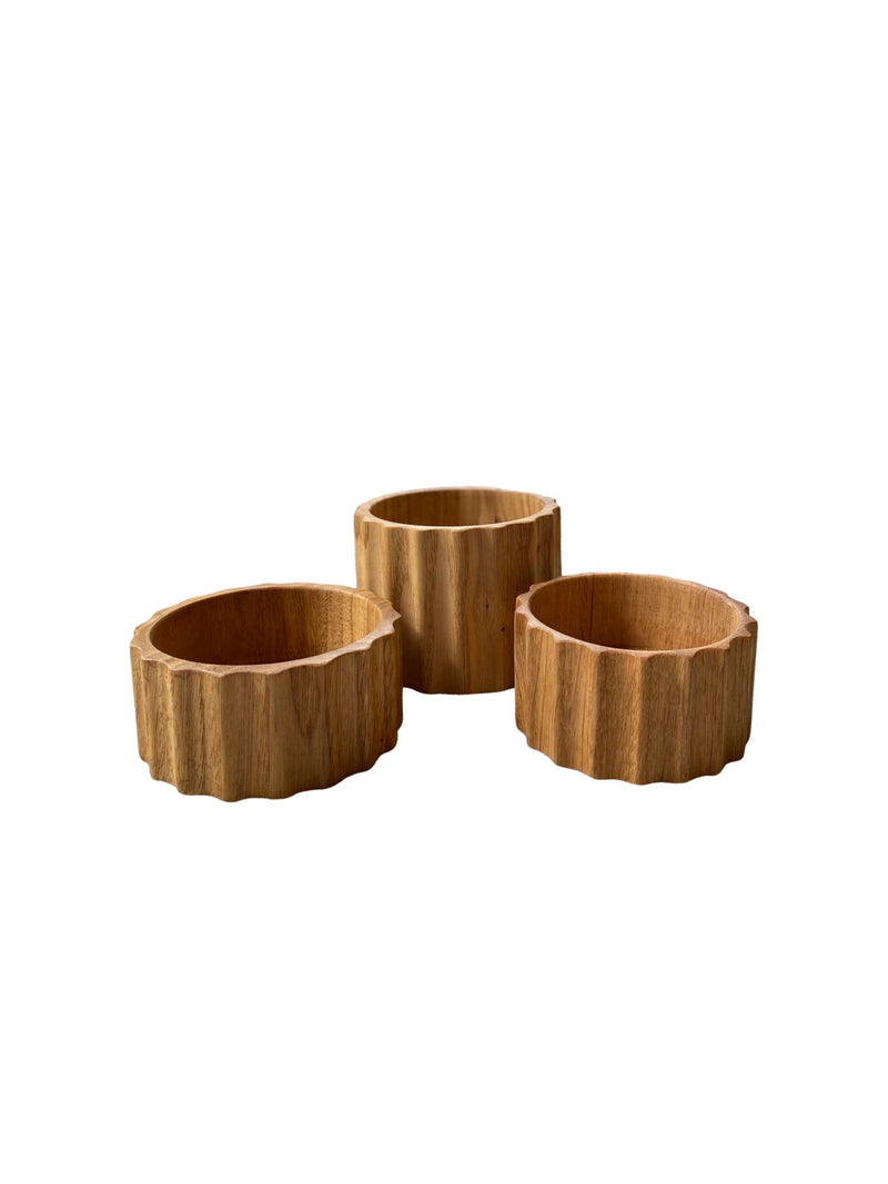 Oak Snack Plate Wood Set Of 3